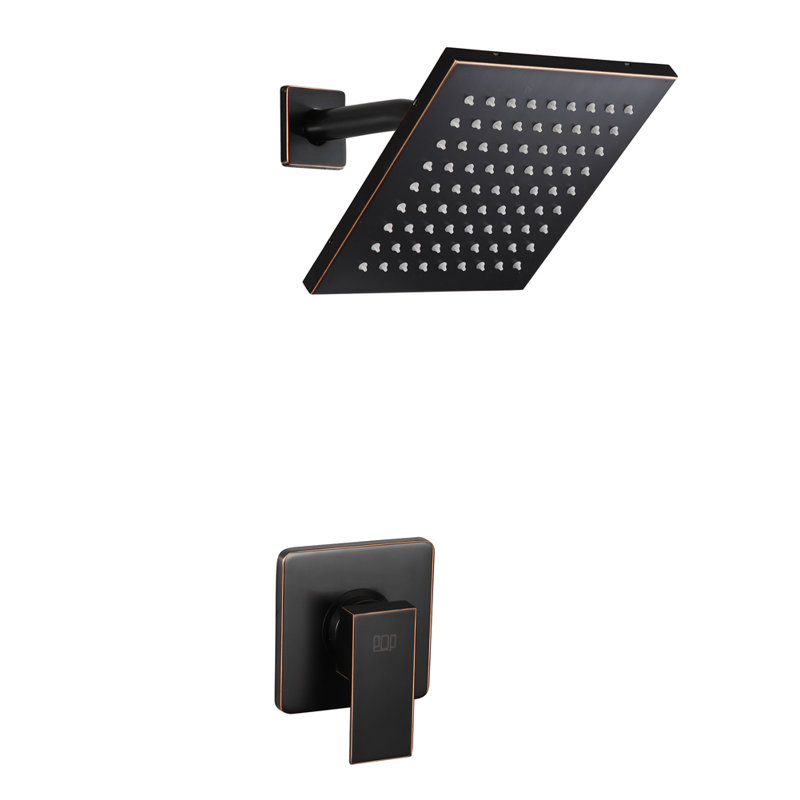POP Sanitary ware Matte Black Shower Faucet Set, Bathroom Rainfall